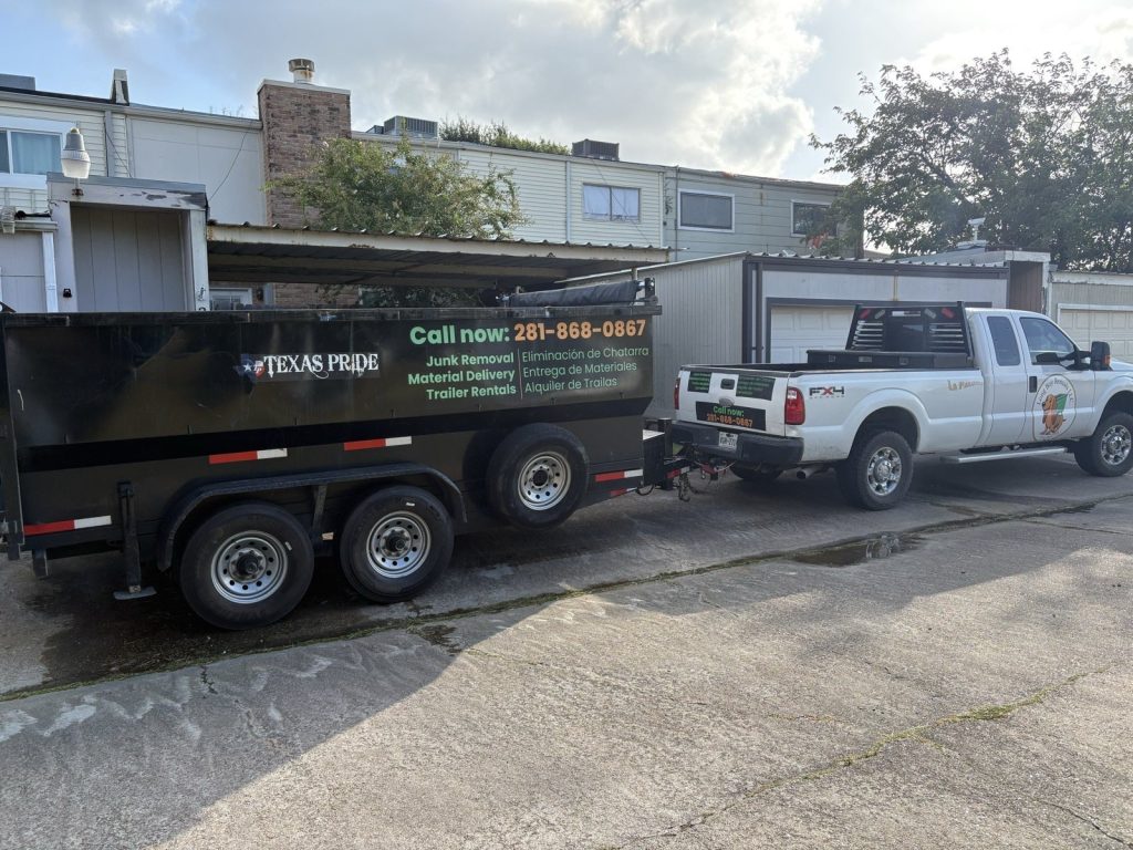Long Boy truck towing a dump trailer
